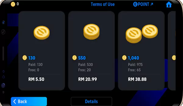 Background تطبيق شحن لعبة eFootball بعملات حقيقية
